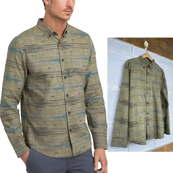 prAna Broderick Long Sleeve - Men's, Vert Green, large - Picture 1 of 13